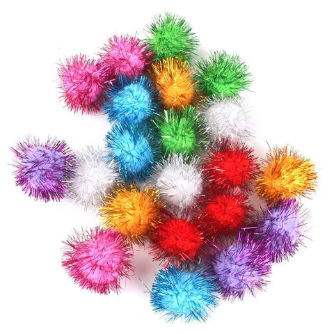 Glittering Tinsel Springs Pompons Balls Cat Toy